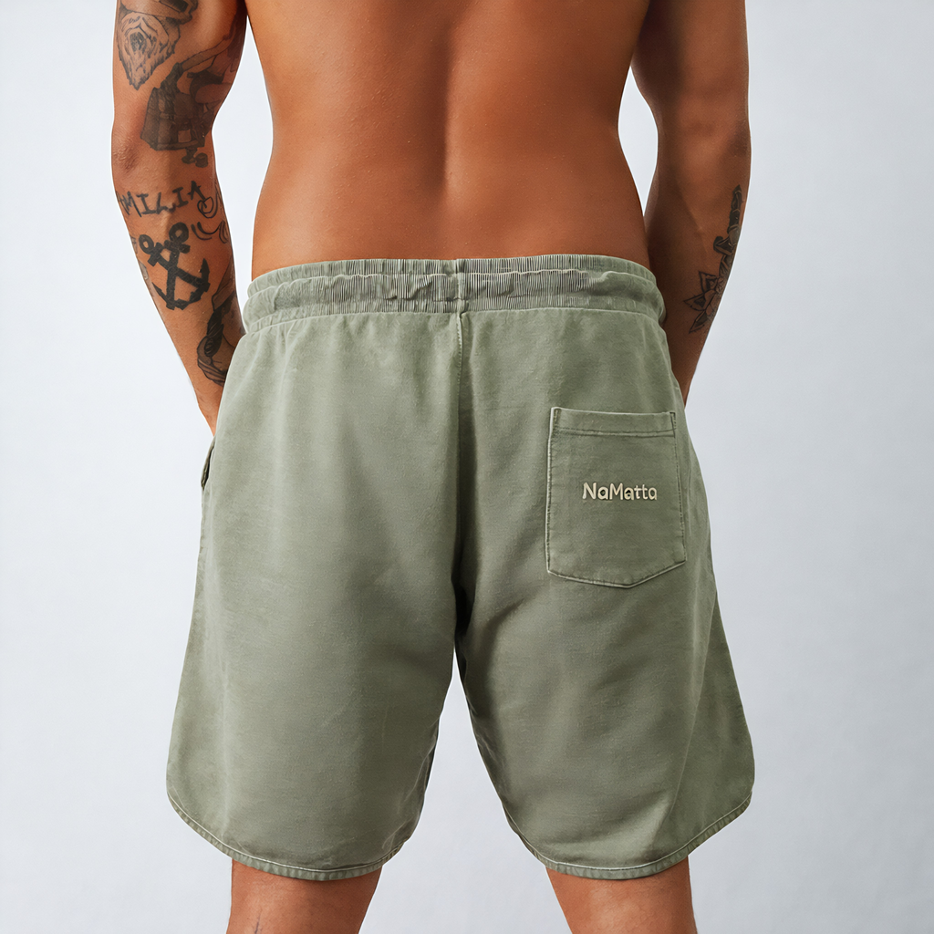 Bermuda Moletom Verde Militar