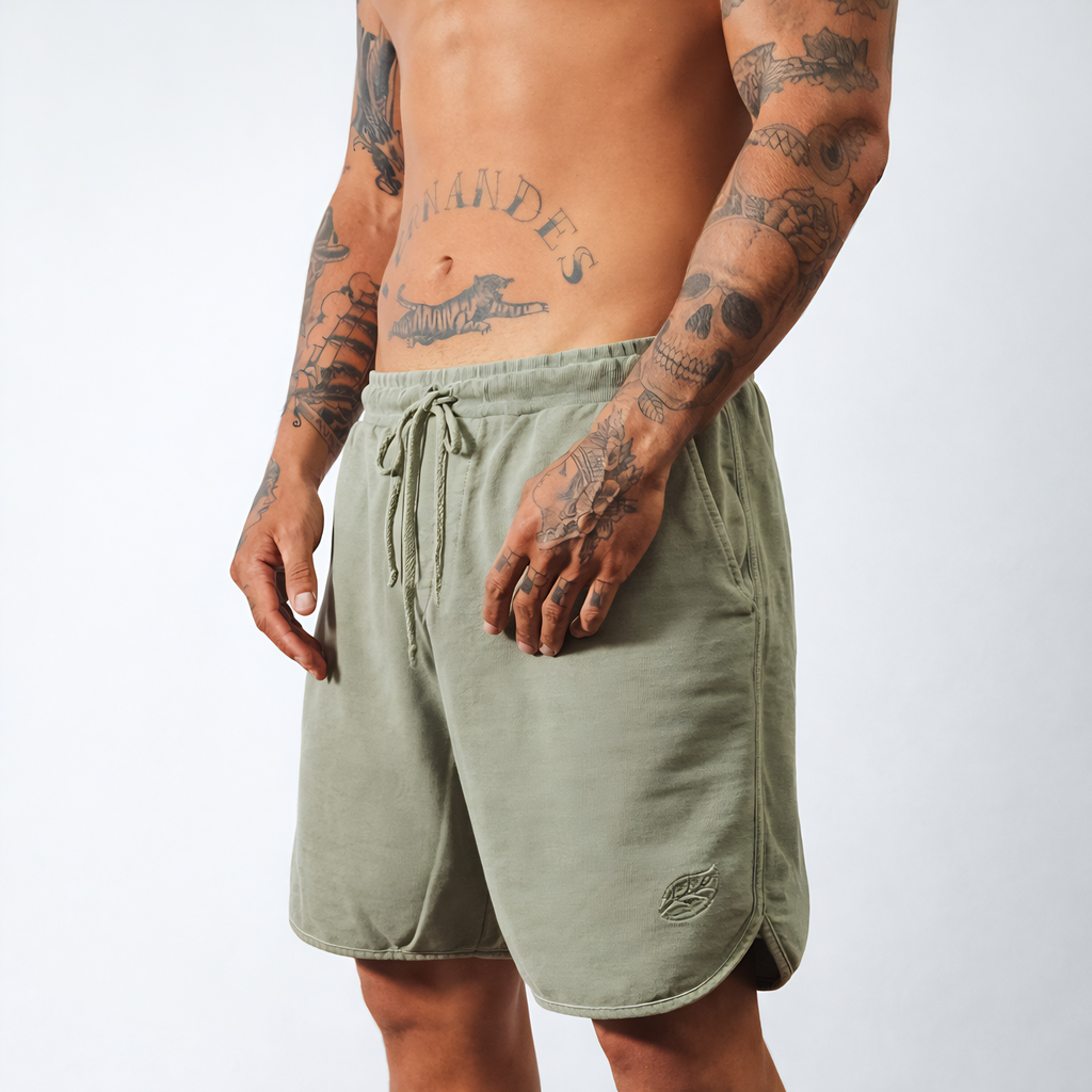 Bermuda Moletom Verde Militar