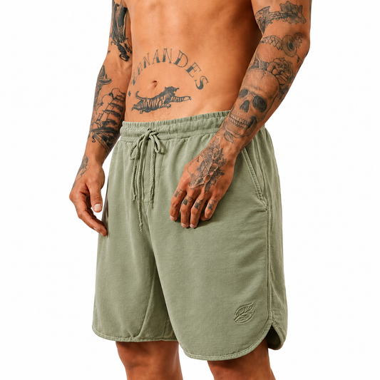 BERMUDA MOLETOM VERDE MILITAR