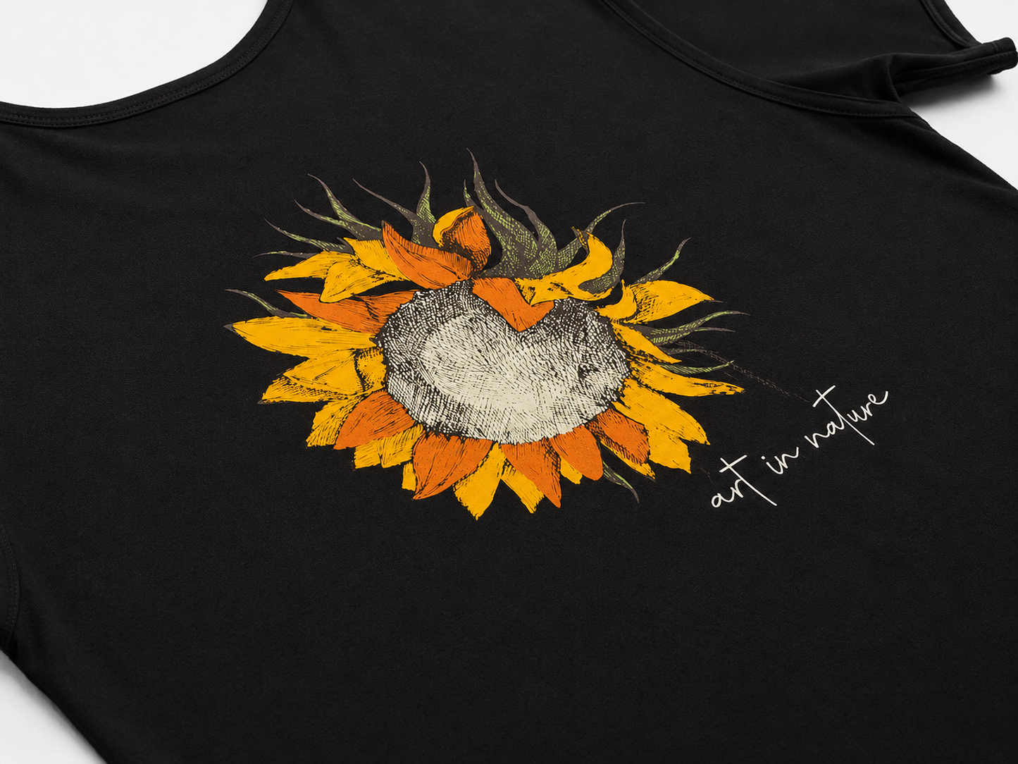 Camiseta Girassol Preta